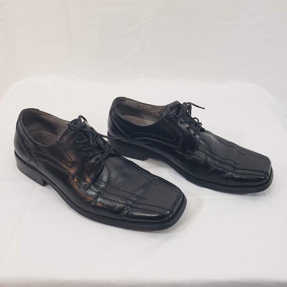 Stacy Adams Black Leather Oxford Lace Up Square Toe Dress Shoes Mens 9 main image 4